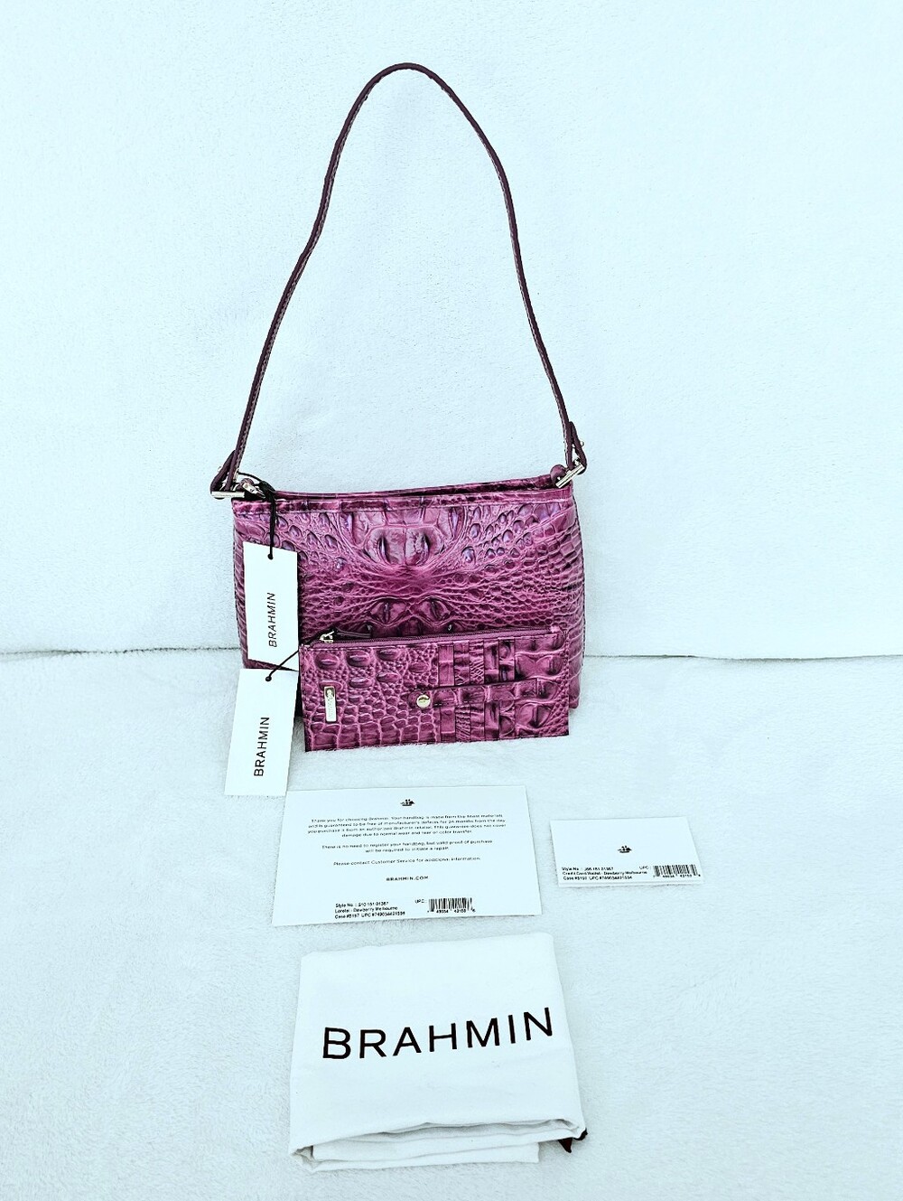 NWT Brahmin DEWBERRY Lorelei w/Credit Card Wallet